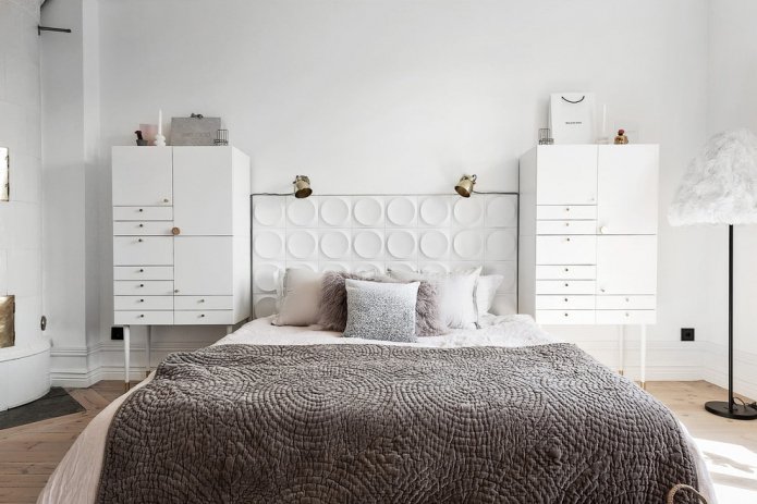 bedroom with white walls