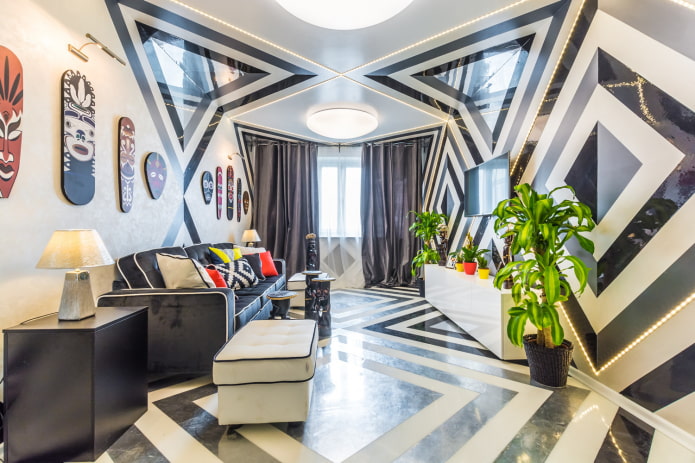 unusual ceiling with a pattern
