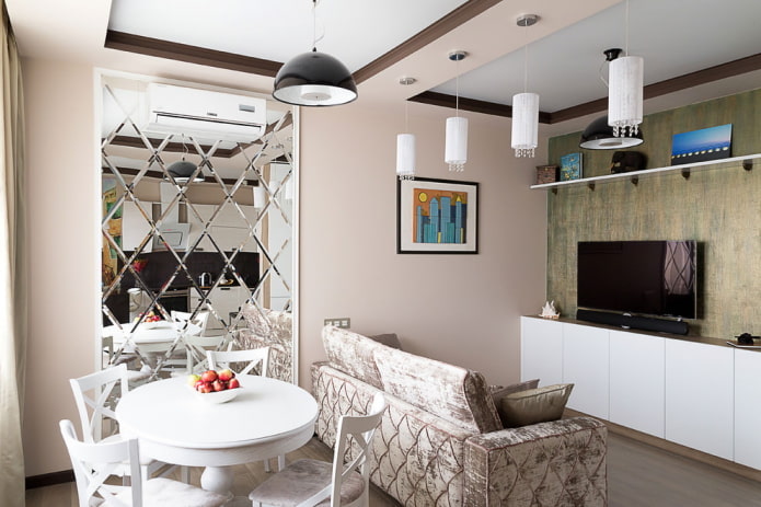 mirror in the living room interior