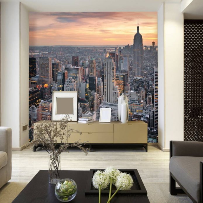 photo wallpaper with the image of the city