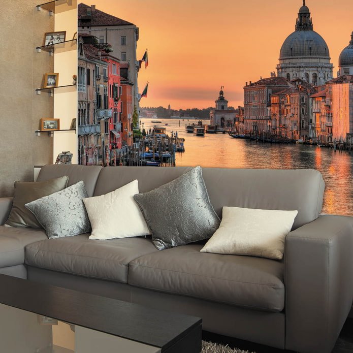 photo wallpaper with a city image