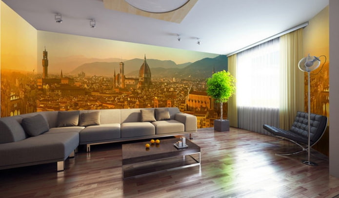 design with corner photo wallpaper