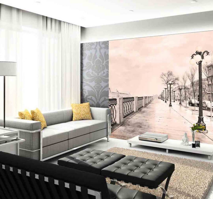 option of combining photo wallpaper with wallpaper