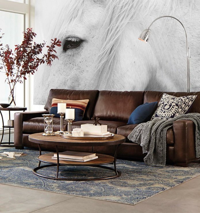 photo wallpaper with a horse