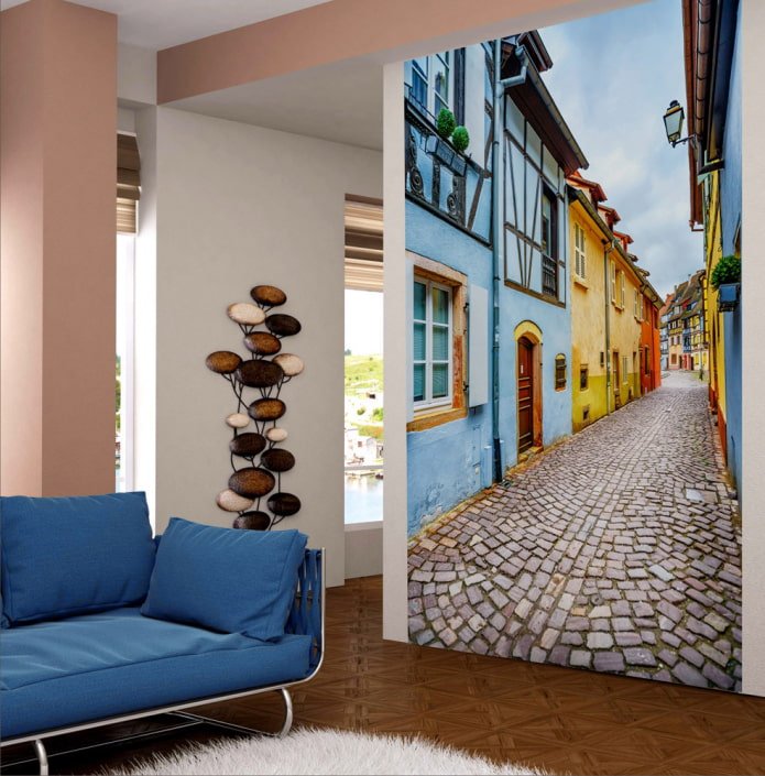 photo wallpaper with the effect of expanding space