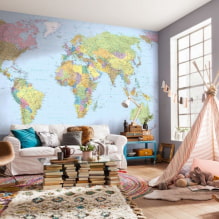 Modern photo wallpaper in the living room interior-0