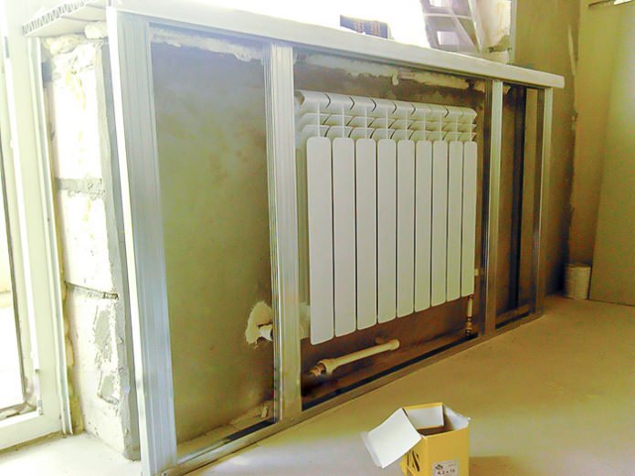 Installing the frame for the radiator