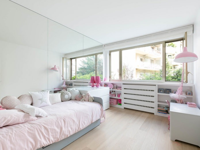 white grille for the battery in the children's room