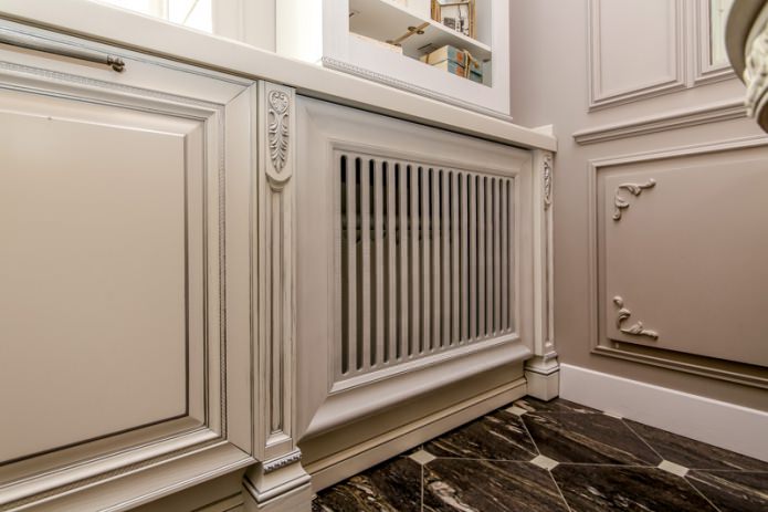 hide radiator in a classic interior