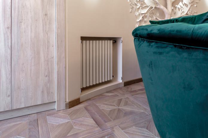 plasterboard niche and radiator