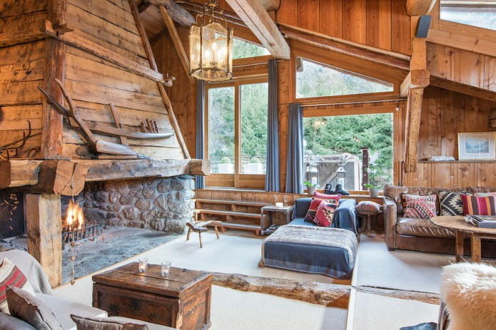 fireplace in the cottage