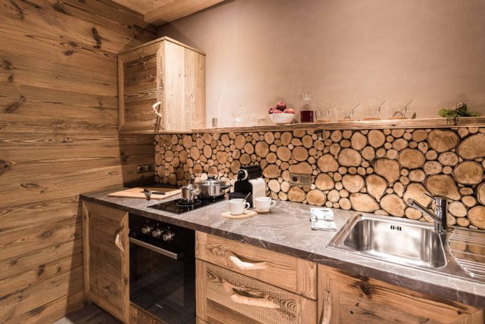 Kitchen set with tree cuts