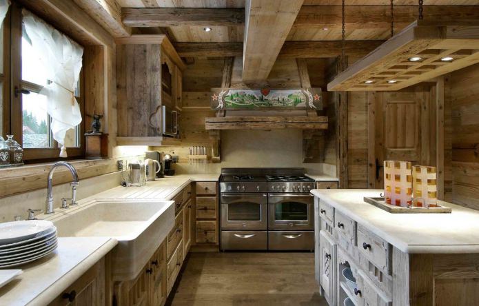 chalet style kitchen
