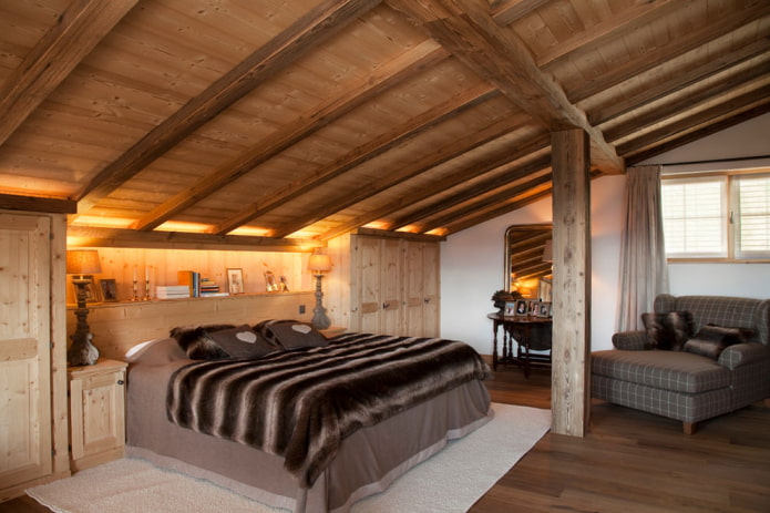 bedroom with a sloping ceiling
