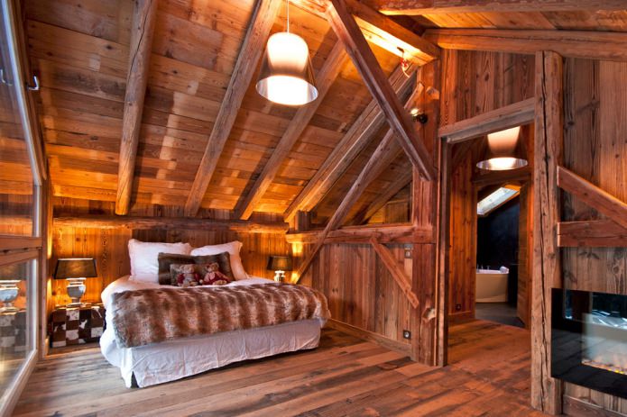 bedroom with a wooden ceiling