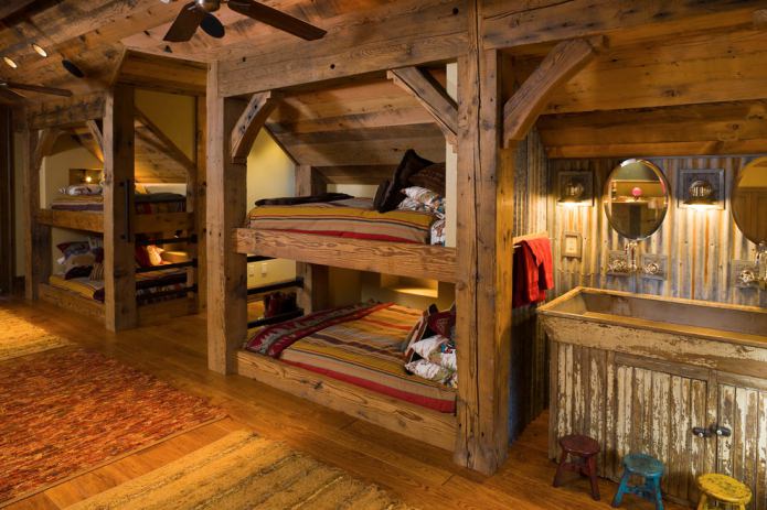 children's room with bunk beds