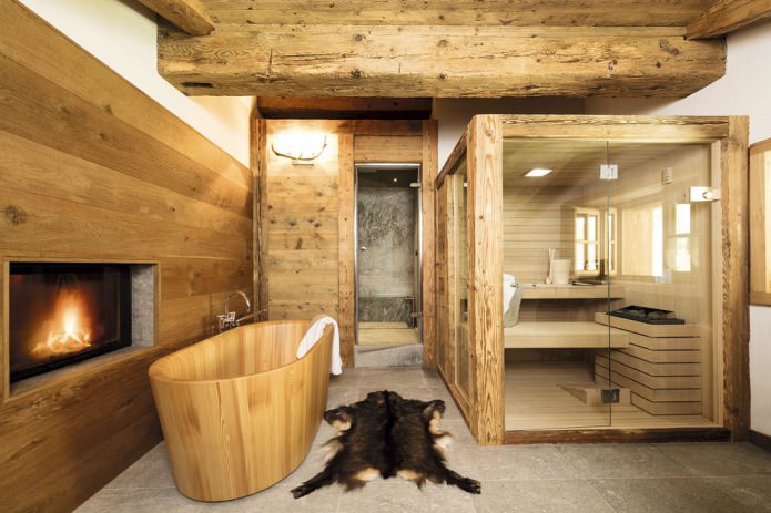 bathroom in chalet style