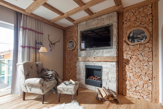 wooden beams on a white ceiling