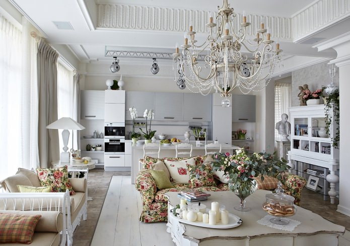 living room in Provence style