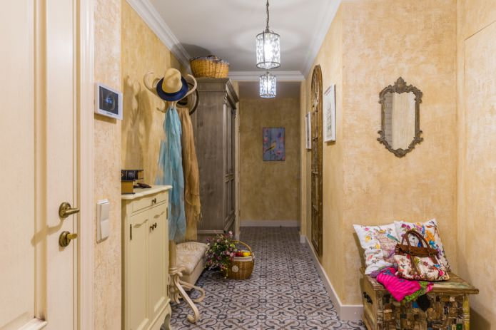 plaster in the hallway