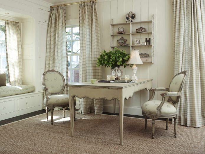 office with wooden trim