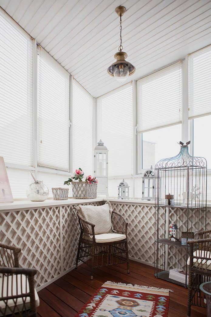 decorative cages in the loggia interior