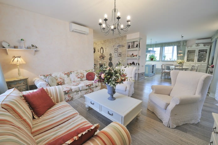 sofa with floral upholstery