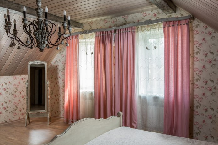 pink curtains