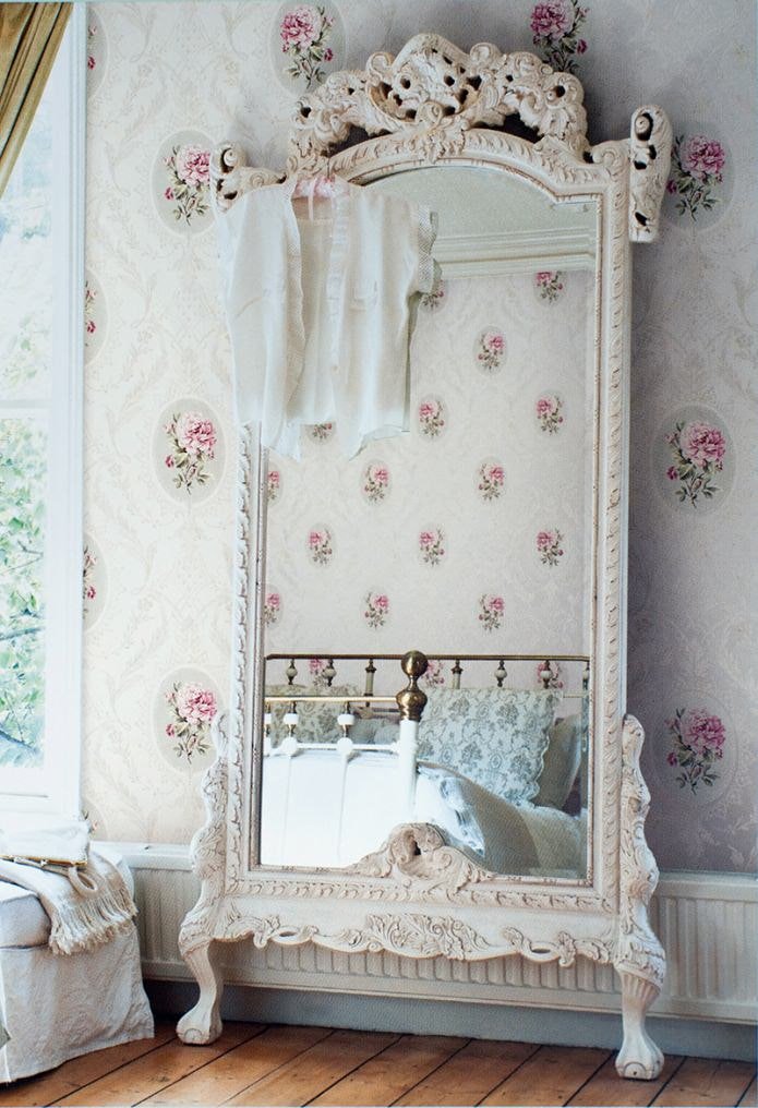 mirror in a wooden frame