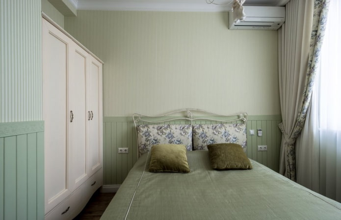 bedroom in green tones