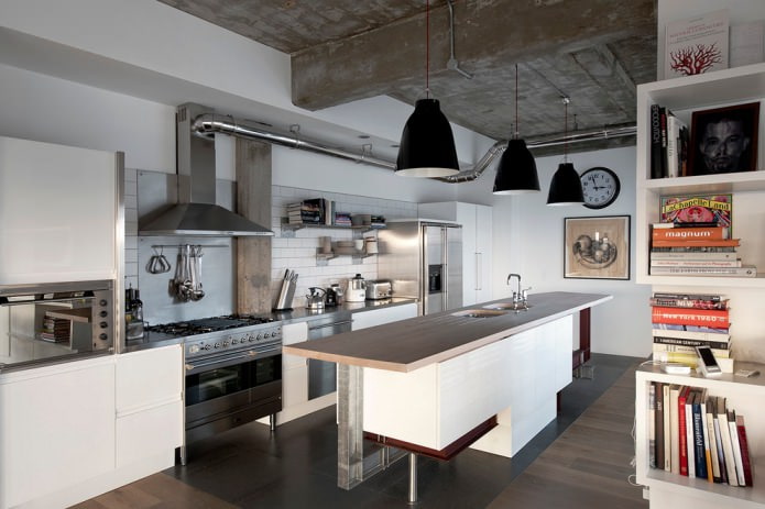 concrete beams on the ceiling