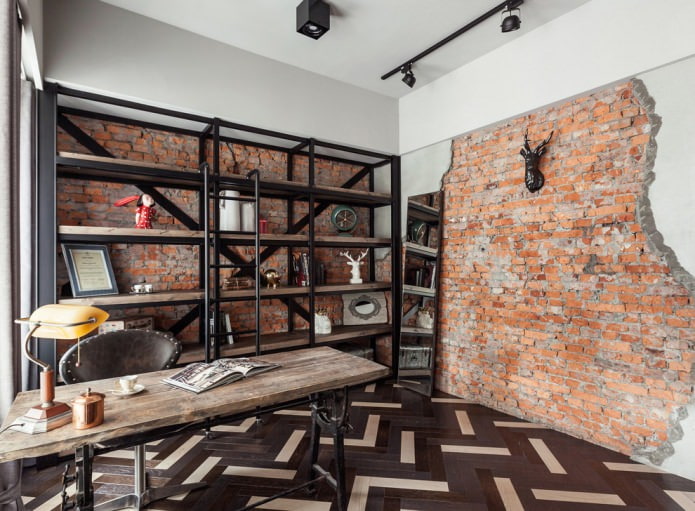 metal shelving in the office