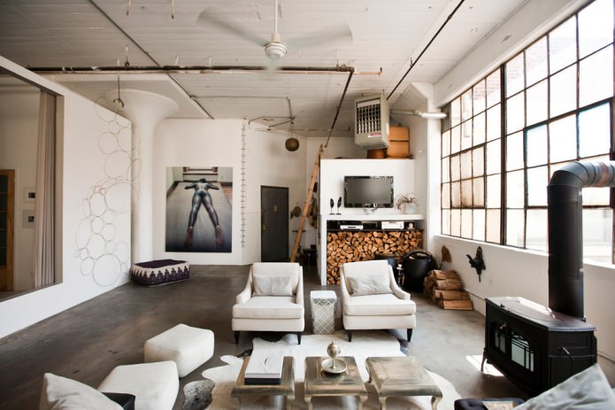 living room in industrial style