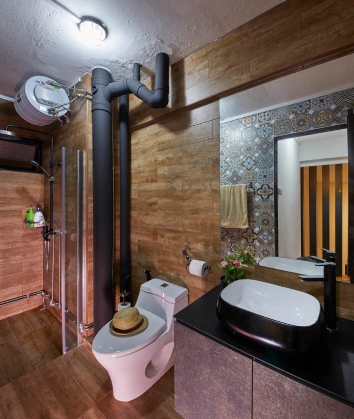 decorating a bathroom in loft style