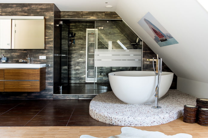 bathroom on a podium