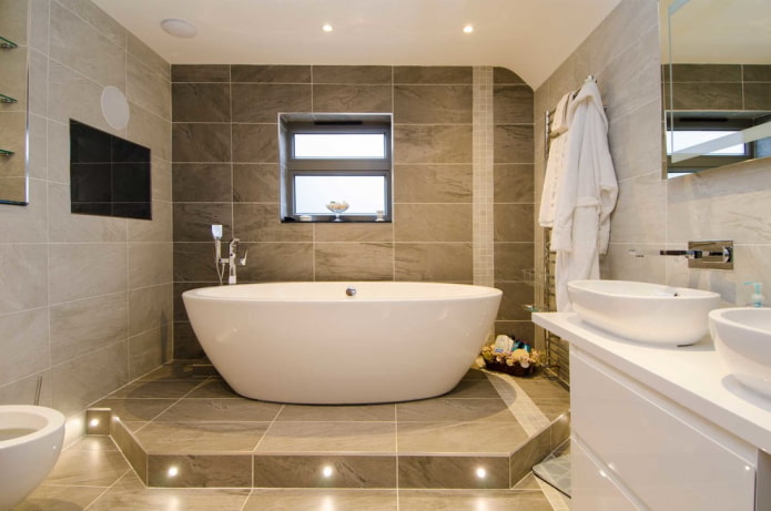 spotlights in the bathroom