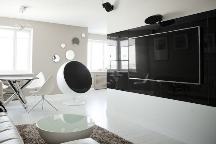 Black and white living room