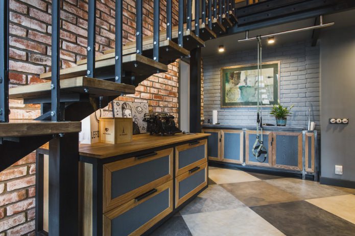 Pedestal under the stairs
