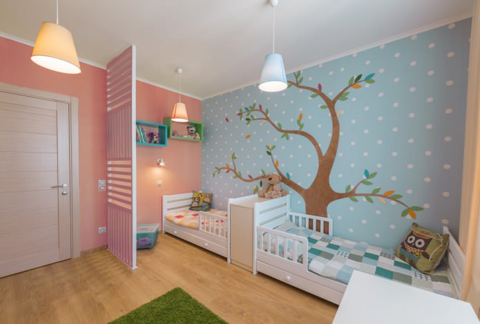 Complementary combination on the walls