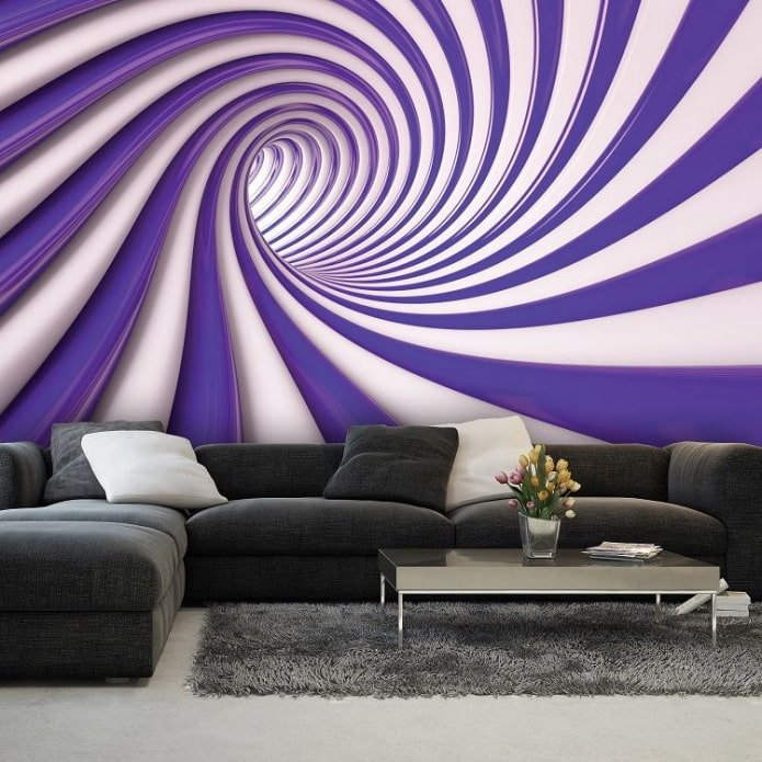 abstract 3D wallpaper in the living room