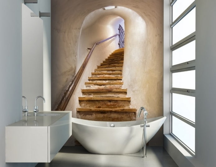 3D photo wallpaper in the bathroom