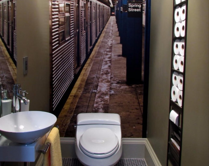 3D photo wallpaper in the bathroom