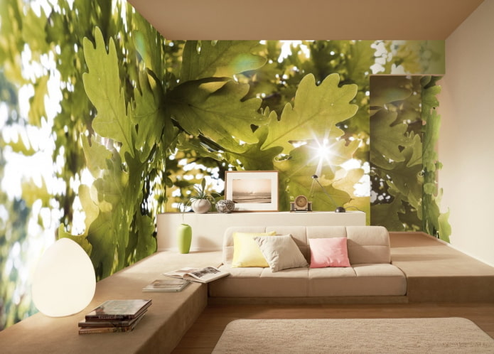 panoramic 3D wallpaper in the interior