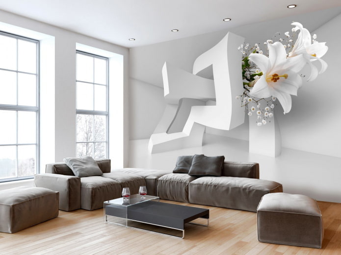 stereoscopic 3D wallpaper in the interior