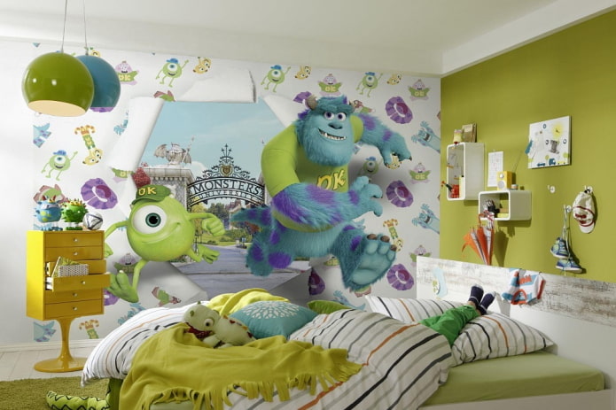 3D photo wallpaper in the interior of the nursery