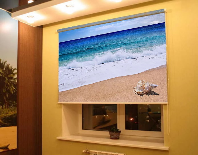 3D roller blinds with images of the sea