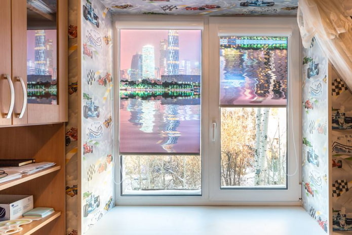 3D roller blinds with images of the city