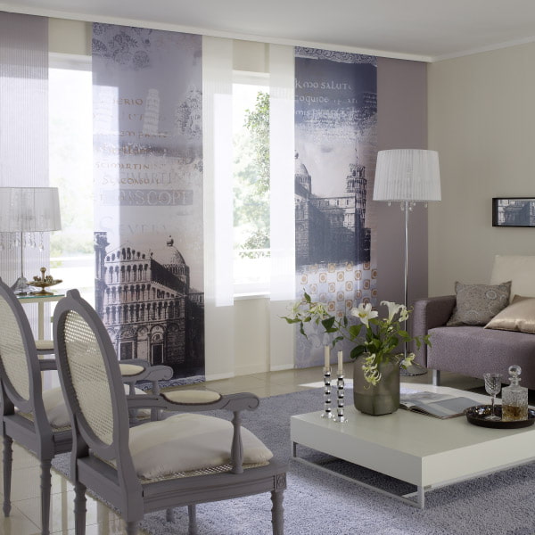 3D Japanese curtains with a city image