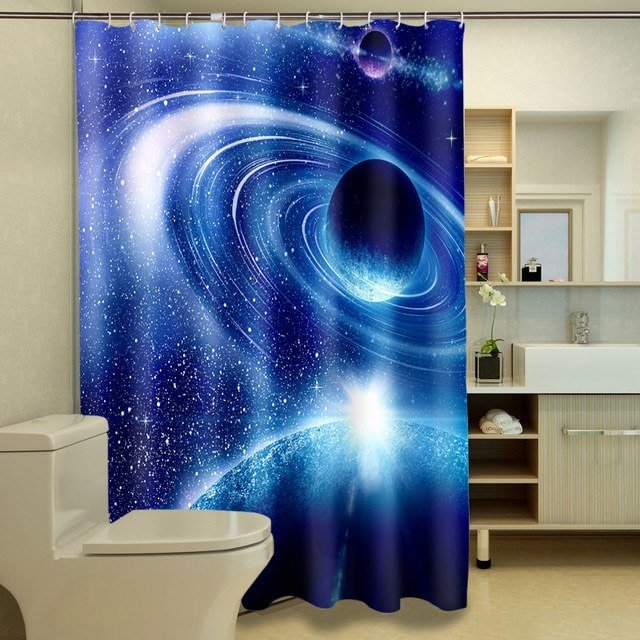 3D curtains with images of space