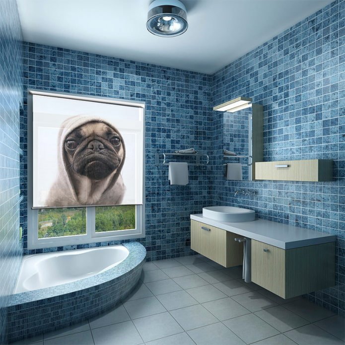 3D curtains in the bathroom
